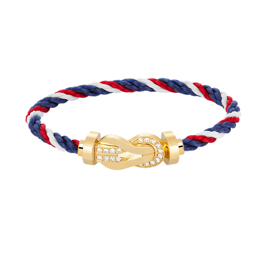 ¡®Moco¡¯CHANCE LARGE 8 FIGURE BUCKLE HALF DIAMOND BRACELET GOLD