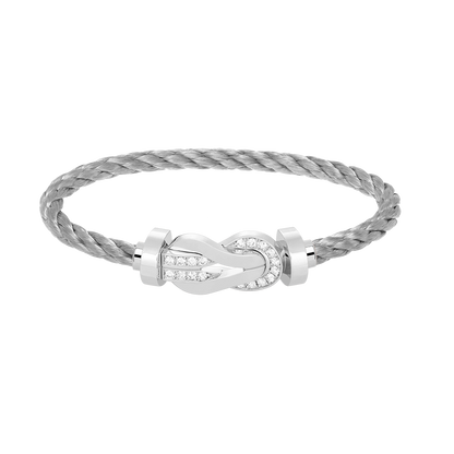 ¡®Moco¡¯CHANCE LARGE 8 FIGURE BUCKLE HALF DIAMOND BRACELET SILVER