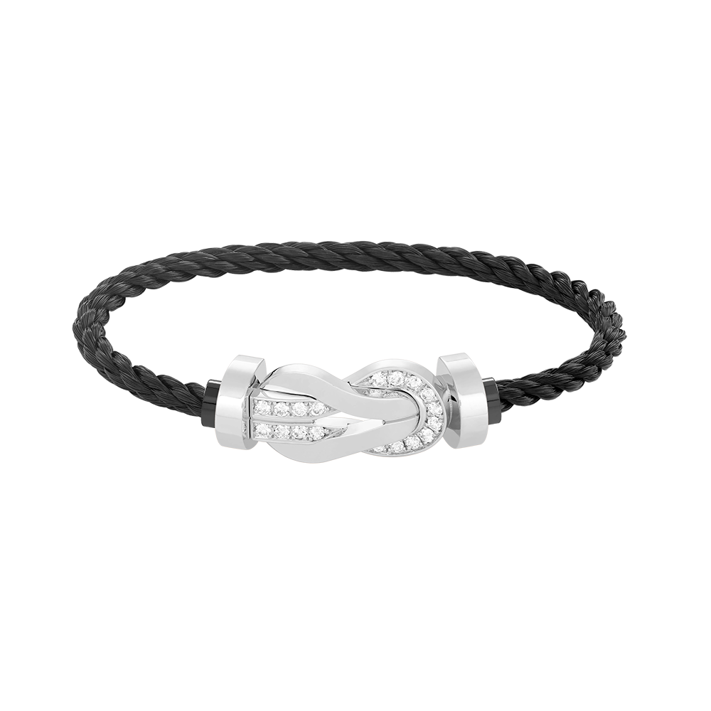 ¡®Moco¡¯CHANCE LARGE 8 FIGURE BUCKLE HALF DIAMOND BRACELET SILVER