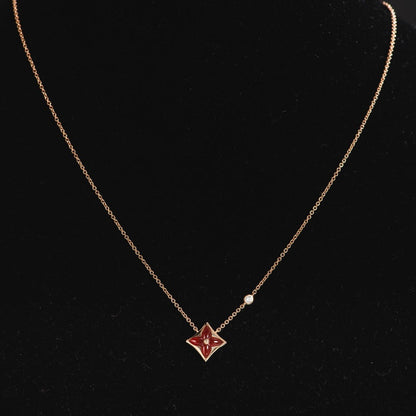 ¡®Moco¡¯STAR NECKLACE PINK GOLD 1 DIAMOND