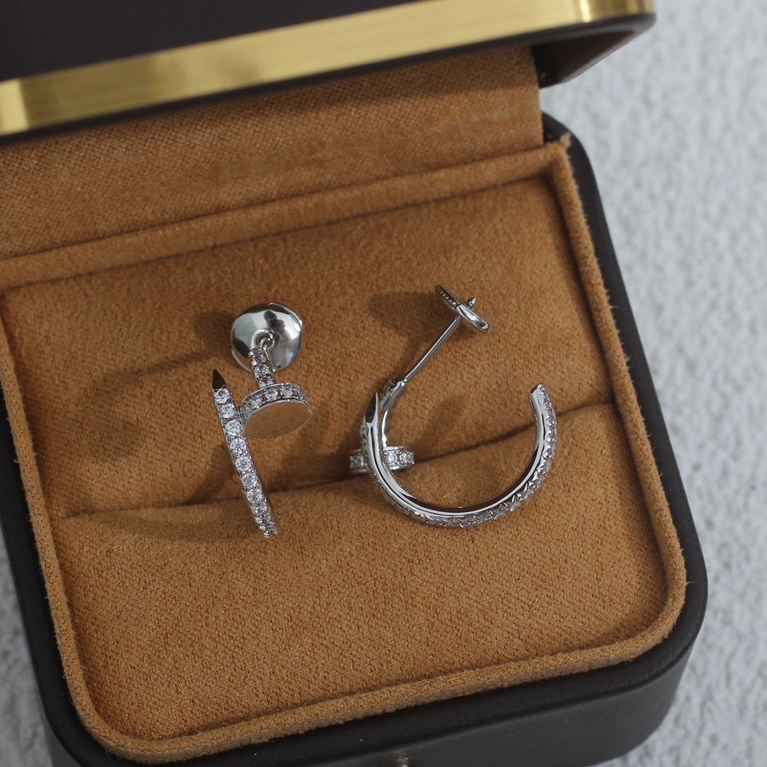 ¡®Moco¡¯JUSTE EARRINGS 12.75MM SILVER DIAMOND