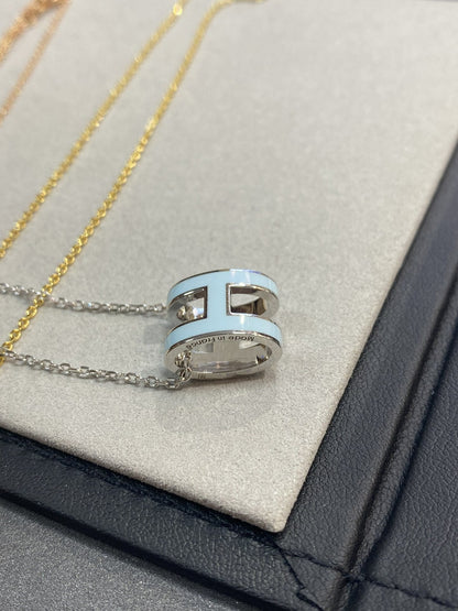¡®Moco¡¯POP H LIGHT BLUE NECKLACE