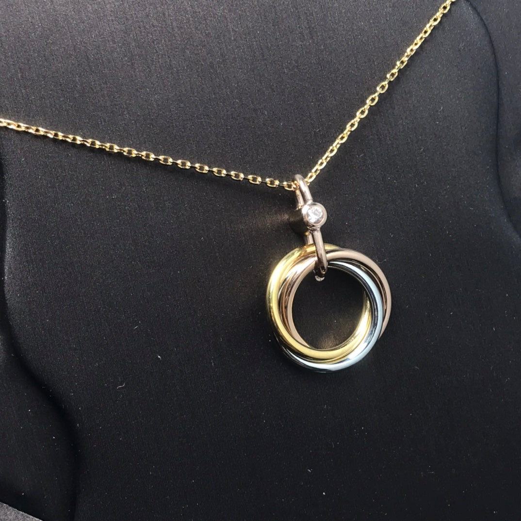 ¡®Moco¡¯TRINITY SILVER GOLD PINK GOLD NECKLACE