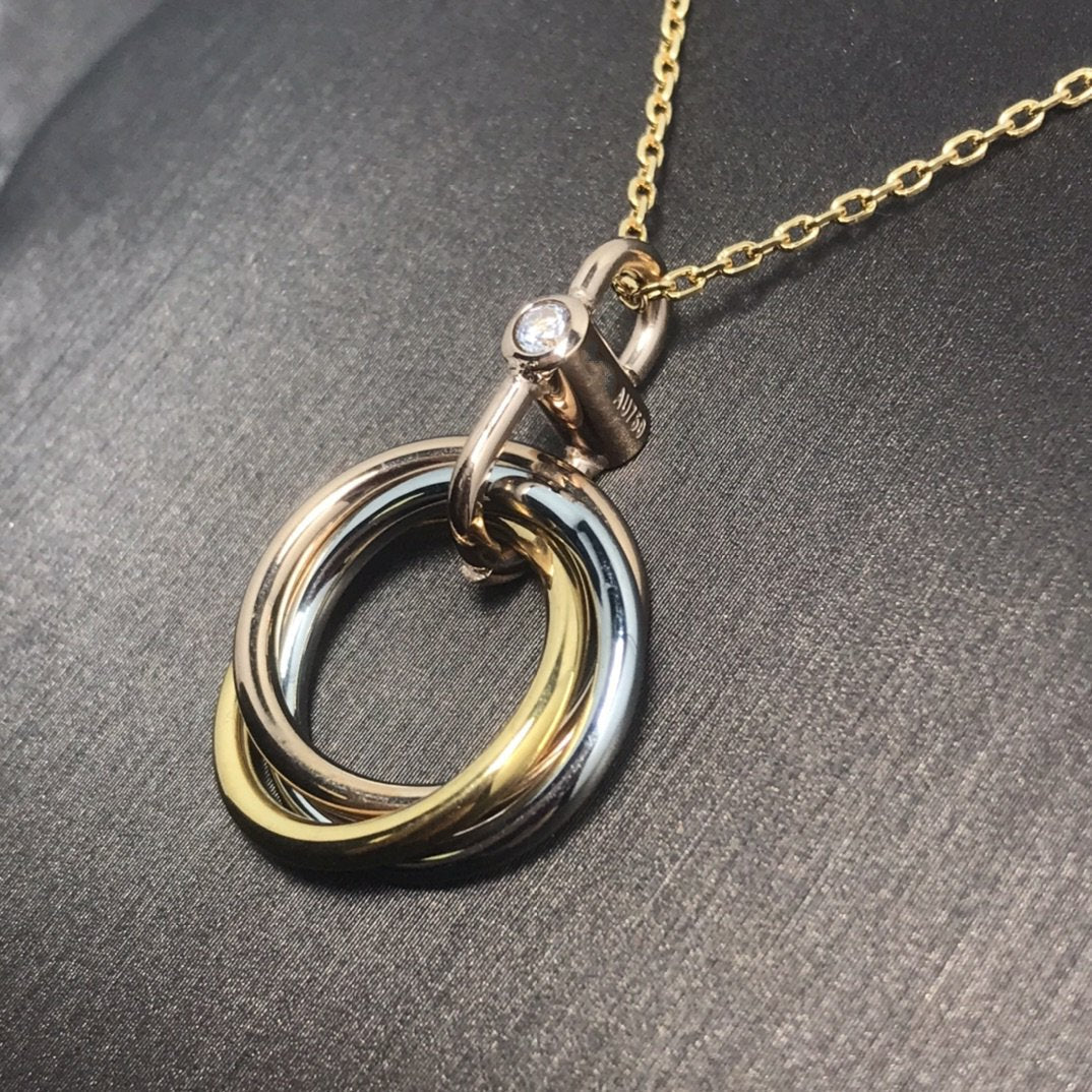 ¡®Moco¡¯TRINITY SILVER GOLD PINK GOLD NECKLACE