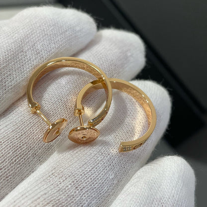 ¡®Moco¡¯LOVE DIAMOND PINK GOLD HOOP EARRINGS