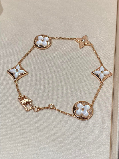 ¡®Moco¡¯STAR AND SUN 5 MOTIF MOP PINK GOLD BRACELET