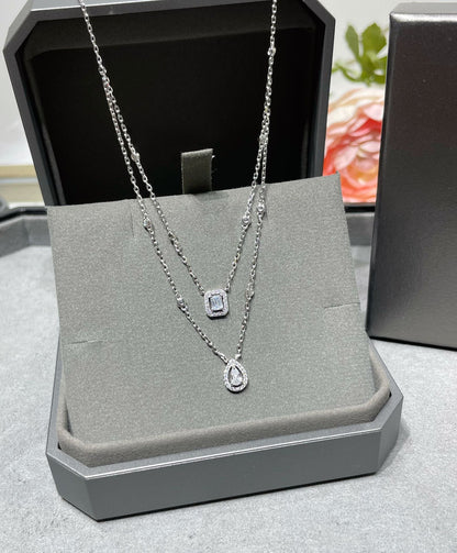 [moco jewelrys ]MY TWIN 2 ROW DIAMOND NECKLACE