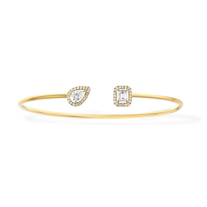 [moco jewelrys ]JONC FLEX MY TWIN TOI & MOI SILVER DIAMOND BRACELET