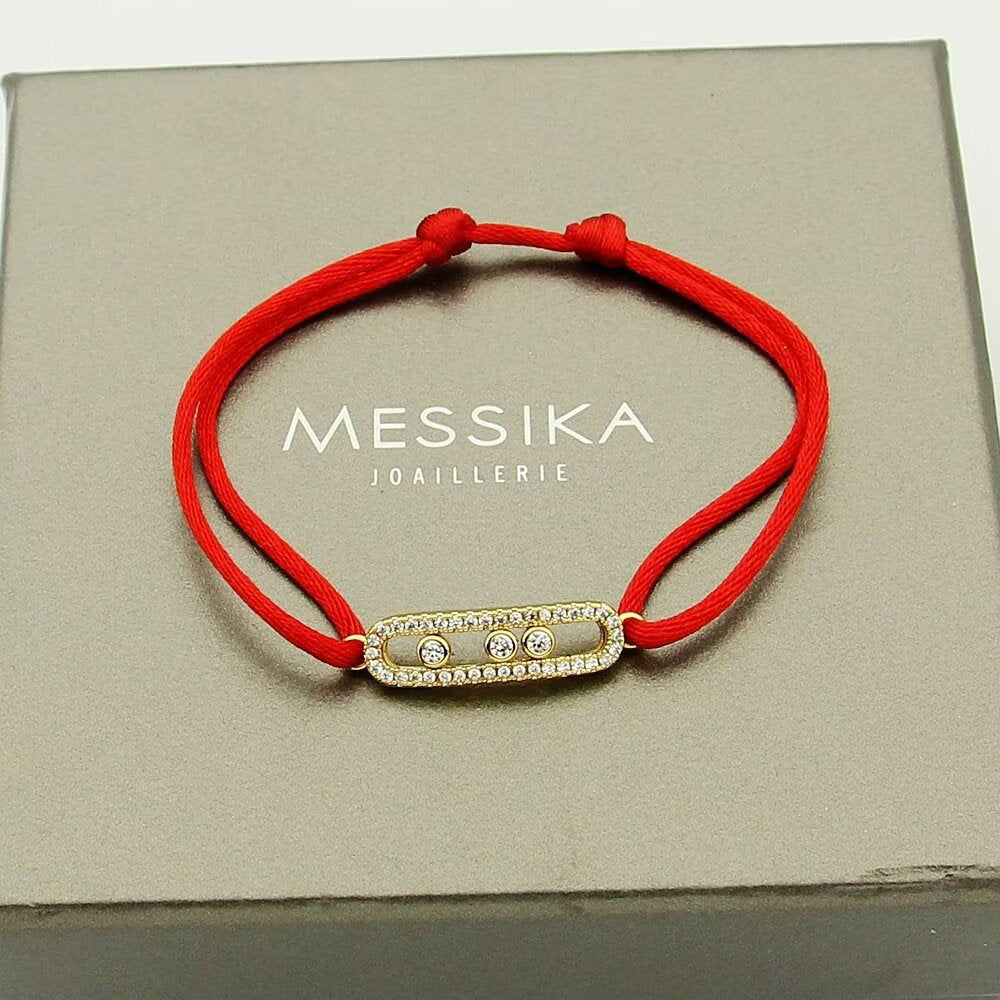 [moco jewelrys ]Messika Care(s) pink cord pavé bracelet