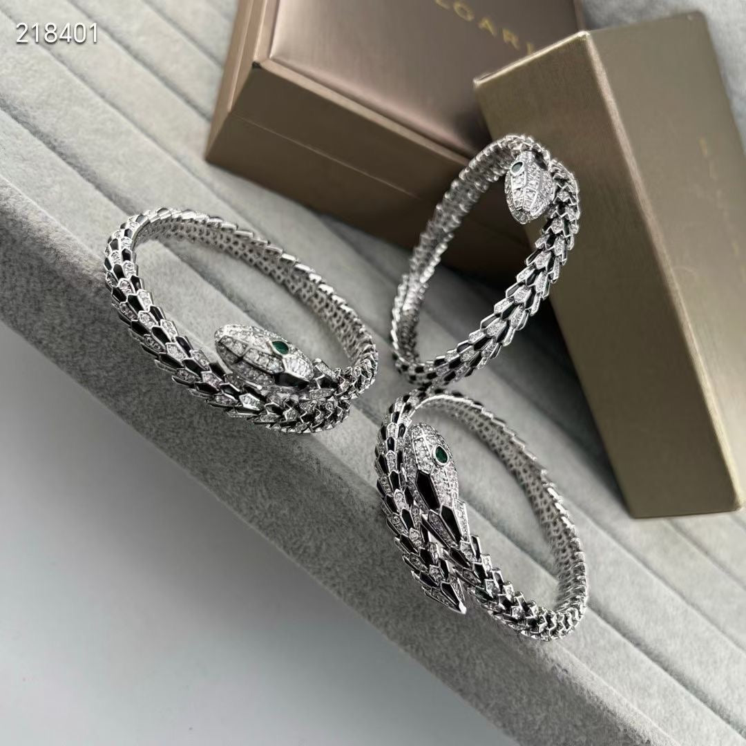 [Moco 】NEW OBSIDIAN & DIAMOND SERPENT BRACELET