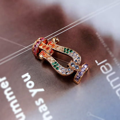 ¡®Moco¡¯FORCE LARGE HORSESHOE  COLORED DIAMOND BRACELET ROSE GOLD