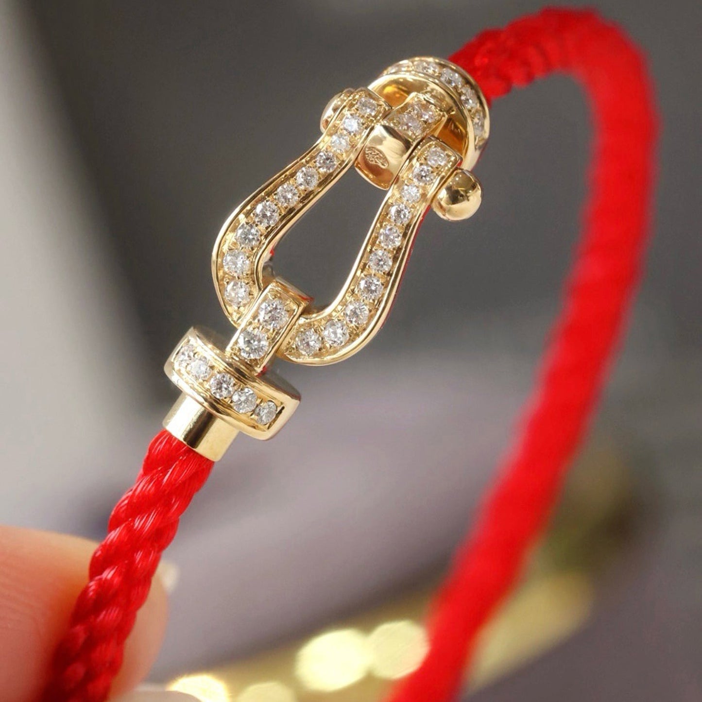 ¡®Moco¡¯FORCE LARGE HORSESHOE FULL DIAMOND BRACELET ROSE GOLD