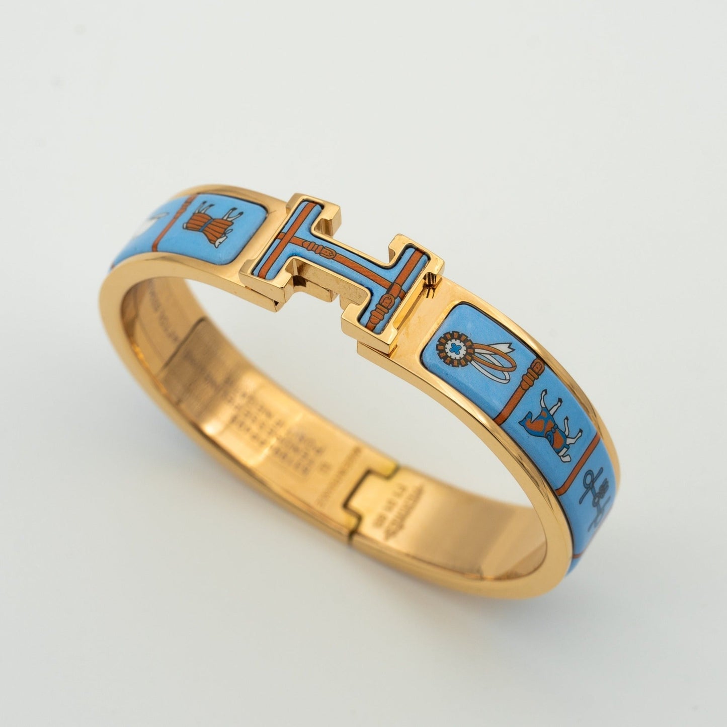 ¡®Moco¡¯H PINK GOLD BRACELET BLUE CERAMIC