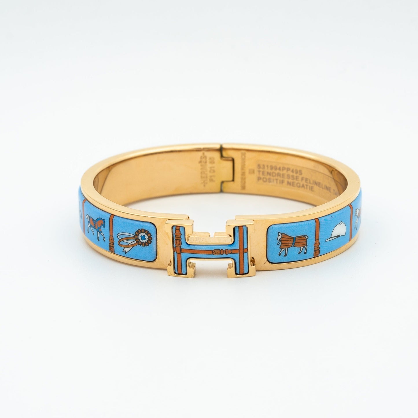 ¡®Moco¡¯H PINK GOLD BRACELET BLUE CERAMIC