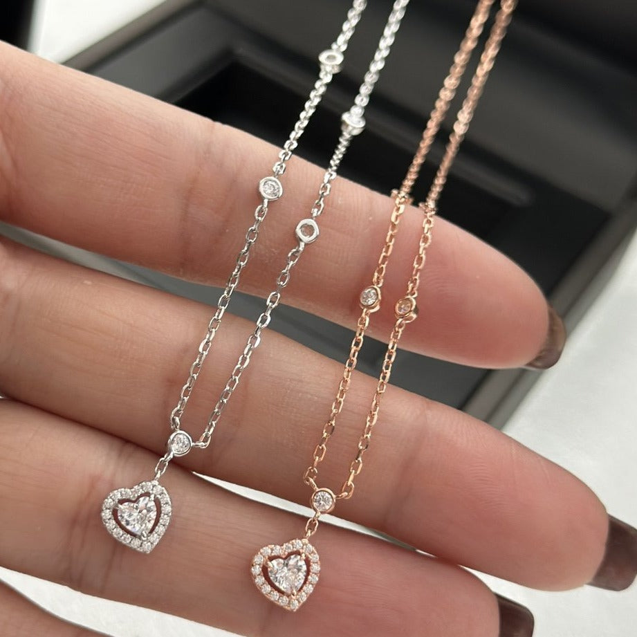 [moco jewelrys ]JOY HEART DIAMOND NECKLACE
