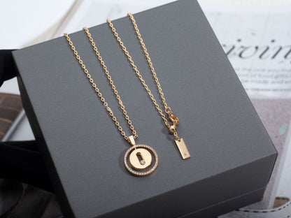 [moco jewelrys ]moco jewelrys MOVE PM NECKLACE PINK GOLD DIAMOND