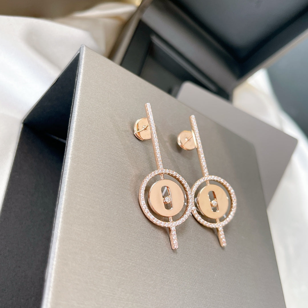 [moco jewelrys ]moco jewelrys MOVE ARROW PINK GOLD DIAMOND EARRINGS