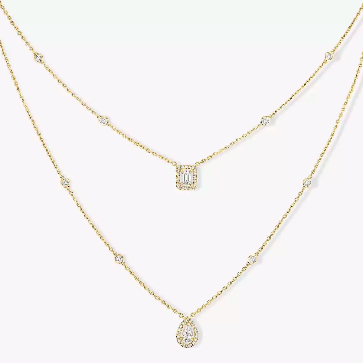 [moco jewelrys ]Diamond Necklace My Twin 2 Rows