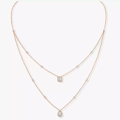 [moco jewelrys ]Diamond Necklace My Twin 2 Rows