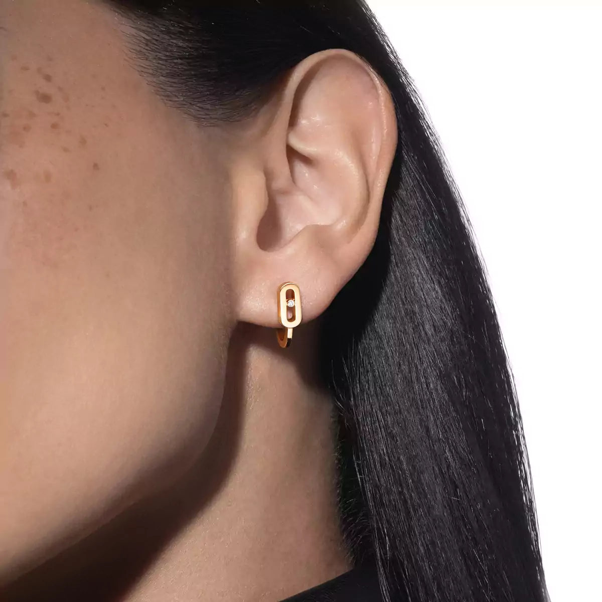 [moco jewelrys ]Diamond Mini Hoop Earrings Move Classique
