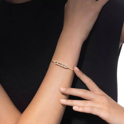 [moco jewelrys ]Move Pavé Diamond Bangle Bracelet M