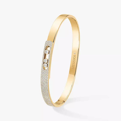 [moco jewelrys ]Move Noa Rose Gold Pavé Diamond Bangle Bracelet