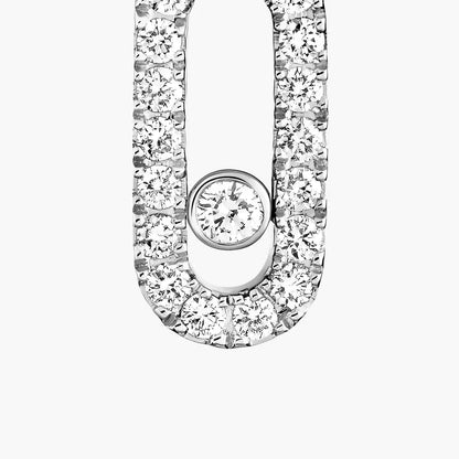 [moco jewelrys ]Move Uno Single Diamond Hoop Earring