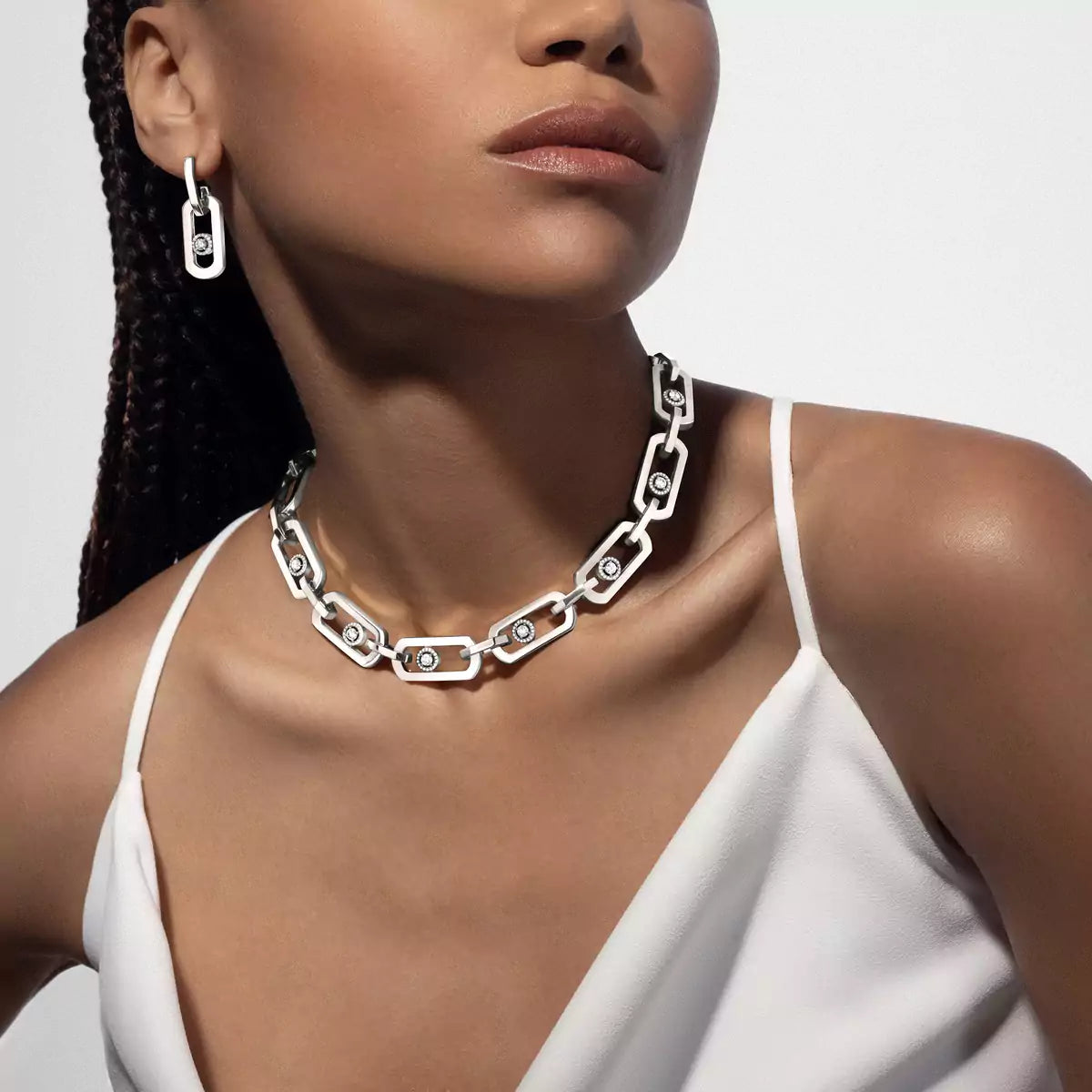 [moco jewelrys ] So Move XL Diamond Hoop Earring