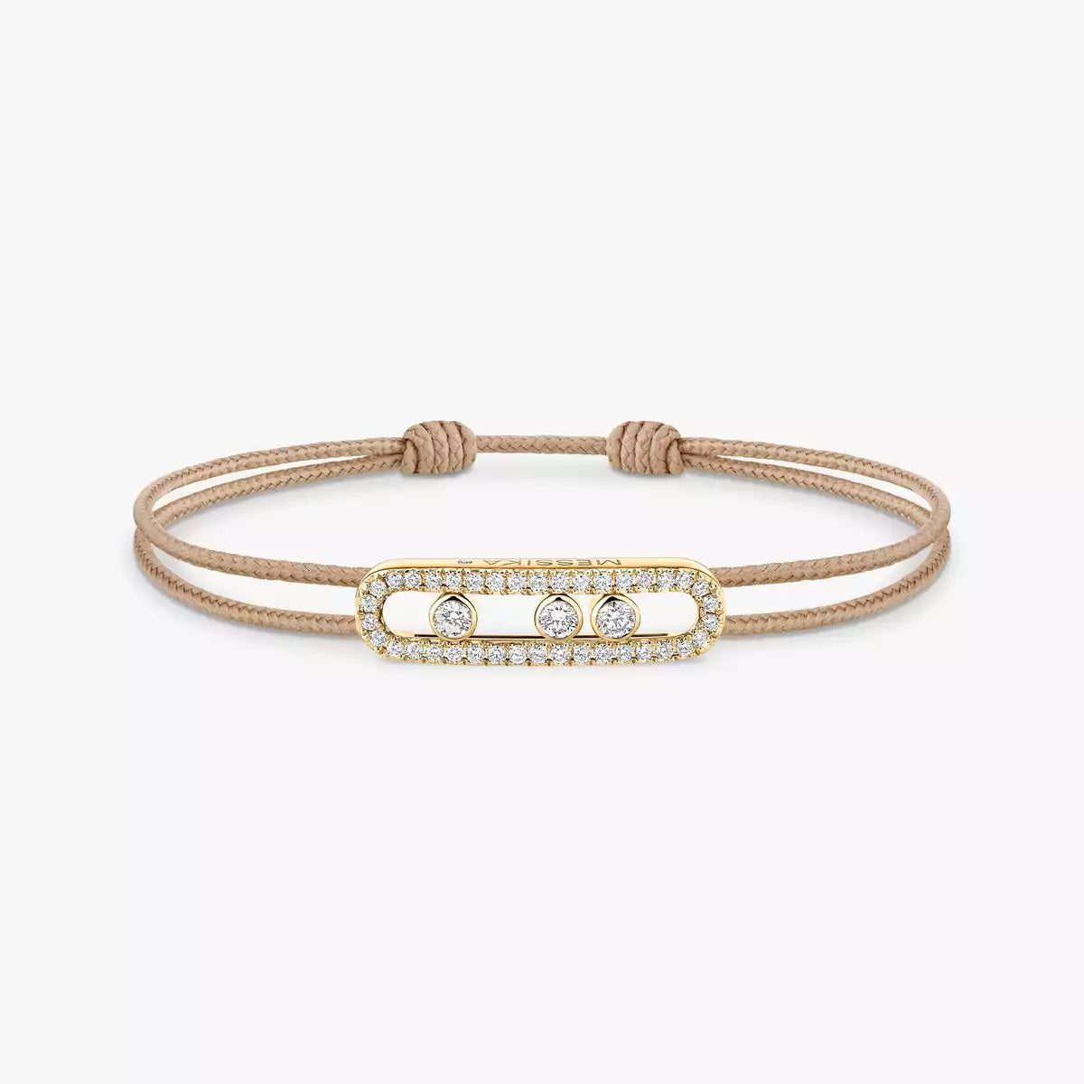 [moco jewelrys ]Messika Care(s) pink cord pavé bracelet