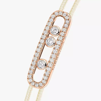 [moco jewelrys ]Messika Care(s) pink cord pavé bracelet
