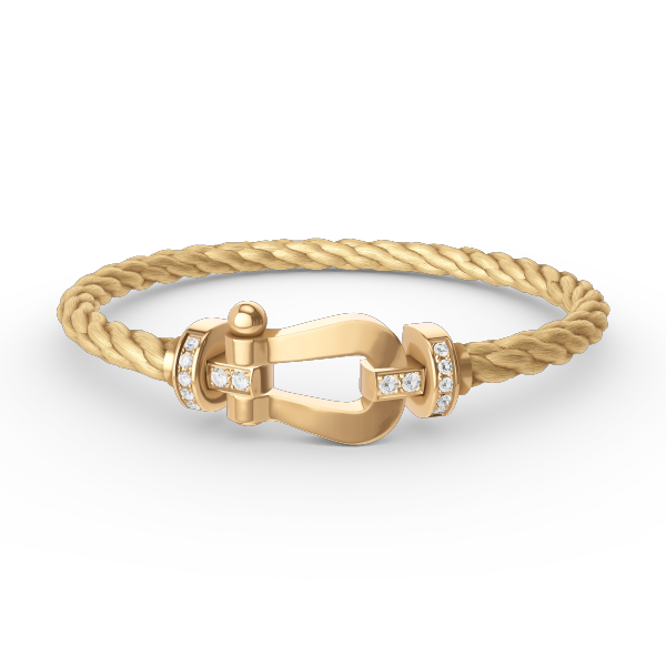 ¡®Moco¡¯FORCE LARGE HORSESHOE HALF DIAMOND BRACELET GOLD