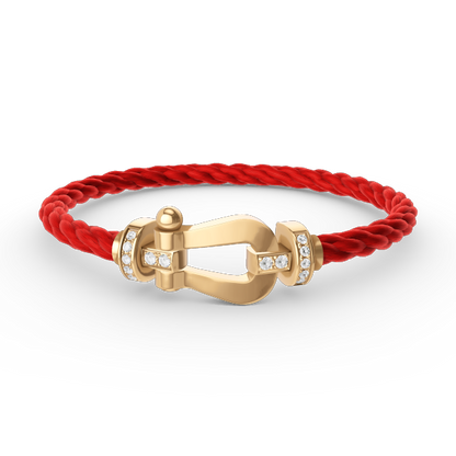 ¡®Moco¡¯FORCE LARGE HORSESHOE HALF DIAMOND BRACELET GOLD