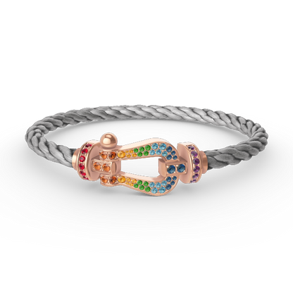 ¡®Moco¡¯FORCE LARGE HORSESHOE  COLORED DIAMOND BRACELET ROSE GOLD