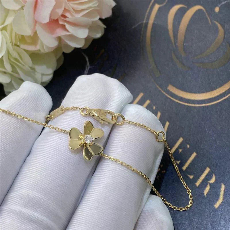 ¡®Moco¡¯FRIVOLE GOLD FLOWER PINK MALACHITE BRACELET