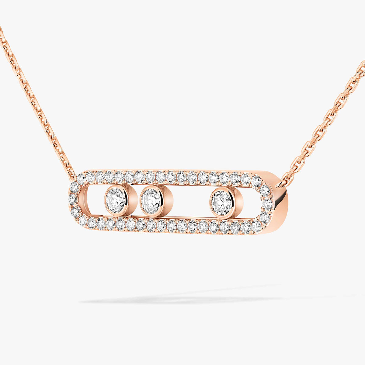 [moco jewelrys ] Move Pave_ Rose Gold Diamond Necklace