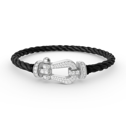 ¡®Moco¡¯FORCE LARGE HORSESHOE FULL DIAMOND BRACELET SILVER